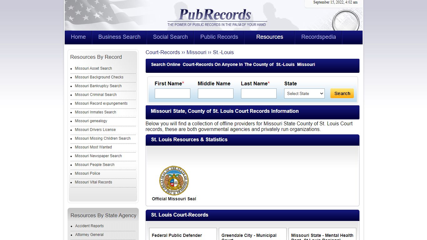 St. Louis County, Missouri Court Records